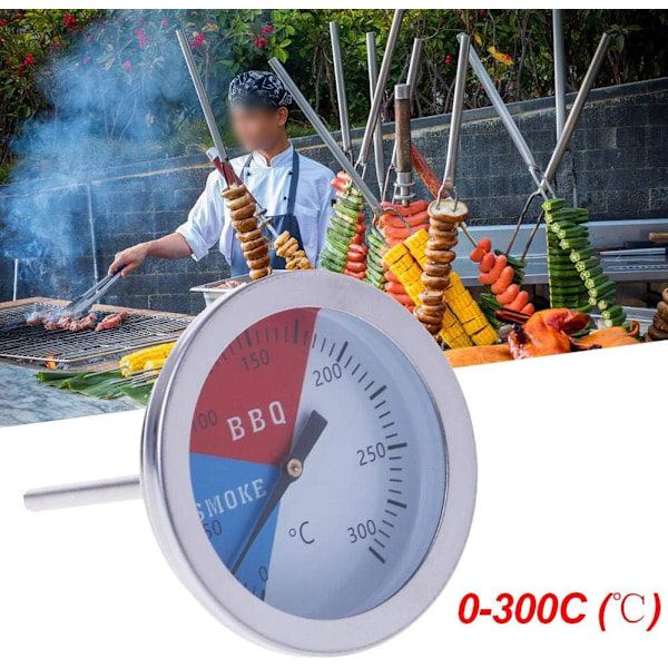 BBQ Termometer Måler, Farvekodede Zoner Til Perfektionering Af Din Grillteknik