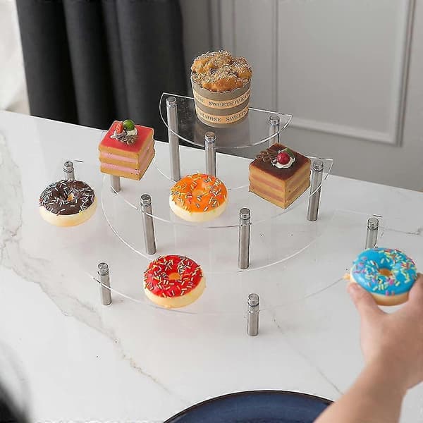 Transparent Avtakbar Akryl Kakeutstillingsstativ For Rund Cupcakeholder Bryllup Bursdagsfest De