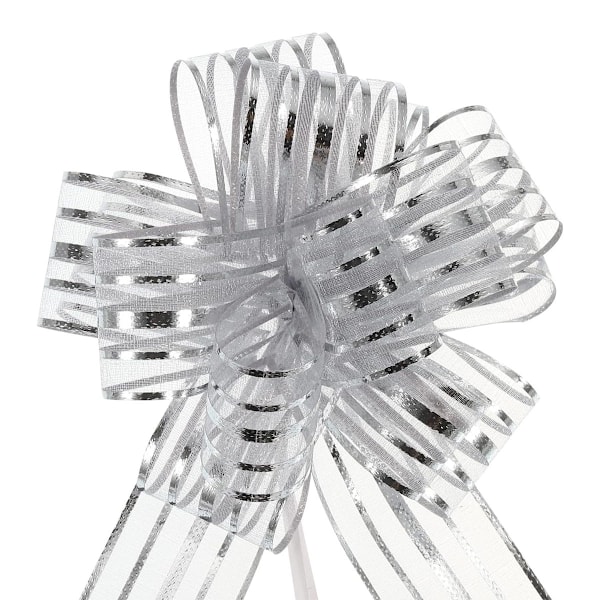 4-pack presentförpackningsdekoration - silver