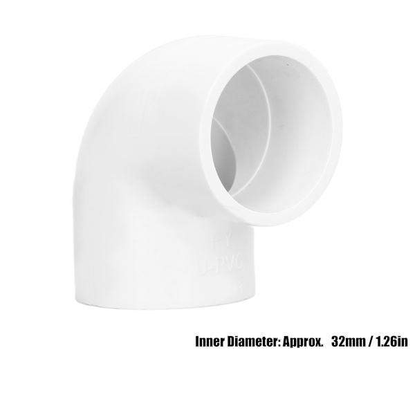 12 kpl PVC-putkien liittimet 90 asteen kyynärpääsovitin 2-suuntainen muovinen vesihuolto liitokset 32 mm sisähalkaisijalla