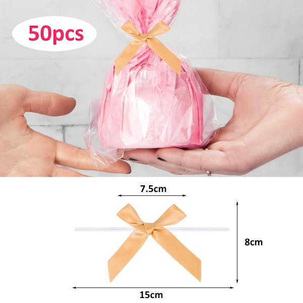Trådbues Baking Gave Candy Emballasje Tie Wire Bow, gavepose,