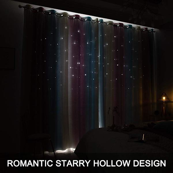 Stripes Hollow Stars - Pimennysverhot Olohuoneeseen ja Makuuhuoneeseen