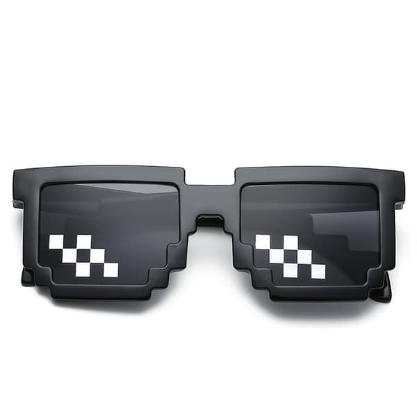 5-pak Thug Life solbriller, pixelerede solbriller, mænd kvinder glas