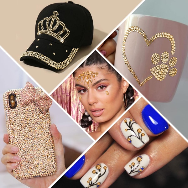 Nagelkonst Strass Nail Gemstones, för DIY Craft Makeup Dressup Manikyr Dekoration