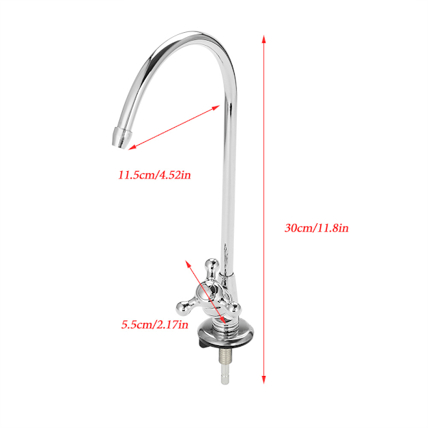 Elegant Design Dricksvattenkran, Krompläterad Rostfri Stål Omvänd Osmos Kran, Kompatibel Med Vattenfiltersystem Under Diskbänk Och
