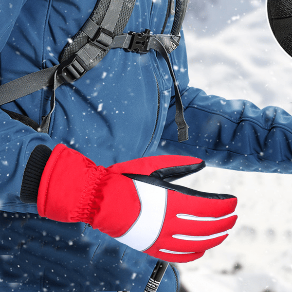 Skidhandskar, Vattentäta Vinterhandskar för Kallt Väder, Snowboardhandskar Red