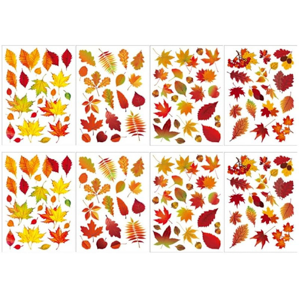 Yumira 18 Bl?tter Ahornbl?tter Fenster Aufkleber, Herbst Fenster