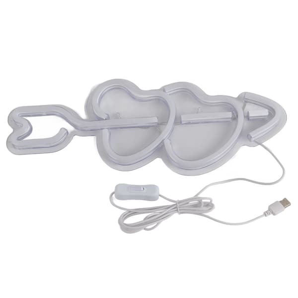 Hjärtformad Neonlampa Dekoration för Studierum Sovrum Vardagsrum Husbil Skrivbord USB-driven