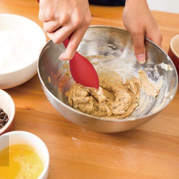 Silikon Blandningssked, Värmebeständig Non-Stick Livsmedelsgodkänd Silikon för Matlagning Blandning, Omrörning, Servering, Lättviktsdesign med Hänghål för