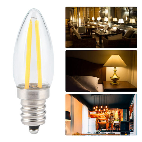 10 kpl E12 Pitkä Filamentti Pieni LED-Lamput Himmennettävä Lamppu 1,5W AC110V Kotivalaistukseen