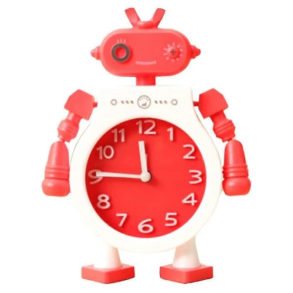 Väckarklocka för sovrum, cool robot med rörliga armleder, tecknad dekoration, presenter till barn, baksida T