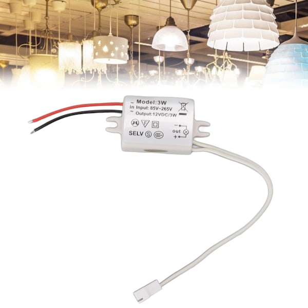 LED-drivrutningsströmförsörjningsadapter DC12V 3W Kompakt överspänningsskydd för LED-remsljus LED-lampor Industriella lampor