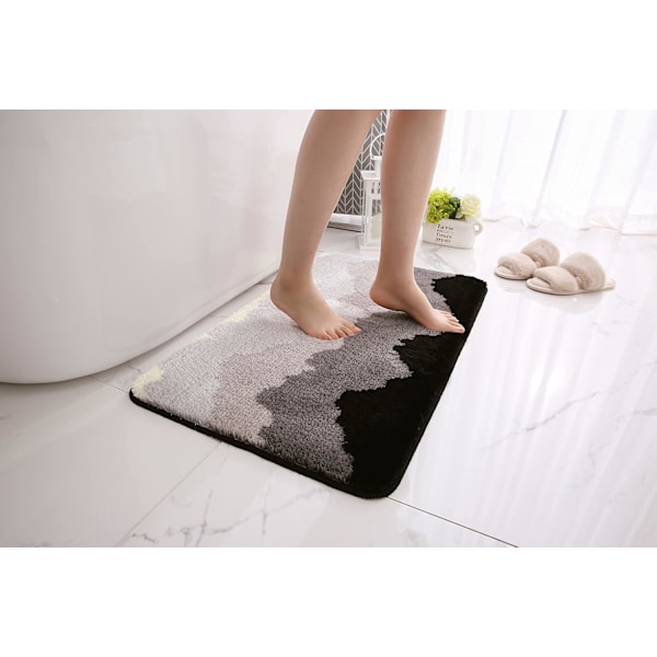 Ultra-Plyschiga Ryamattor för Badrum 20\"x32\", Absorberande Mjuk Badrumsmatta Set, Hållbara Extra Mjuka Ryamattor i Mikrofiber
