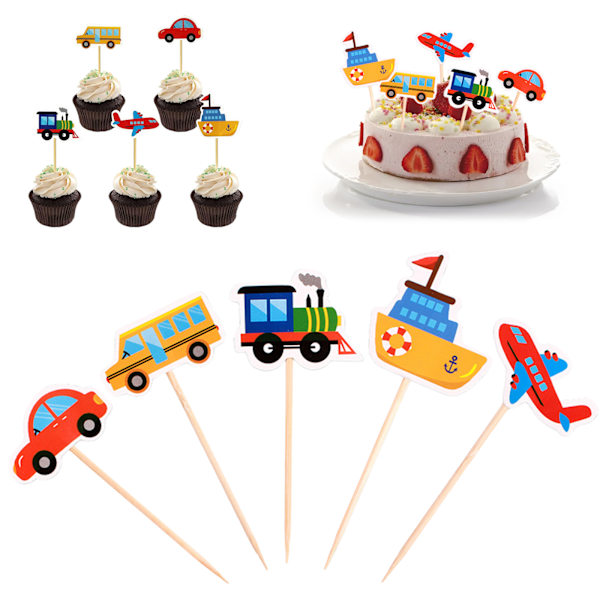 35 stk Transportkake Topper - 5 modeller