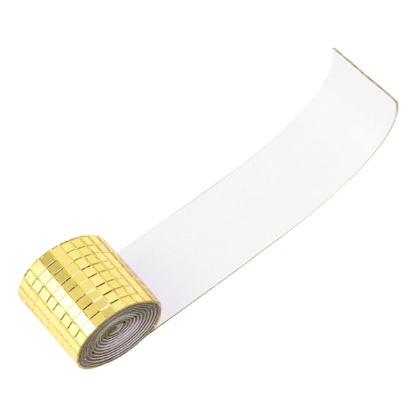 Selvklebende speilmosaikkplate, mosaikkflise i glass, firkantet, klistremerke for hjemmeinnredning, gull