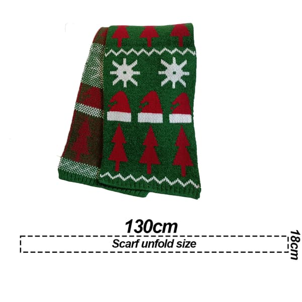 Juleskjerf Vintermote jacquard strikket skjerf style2