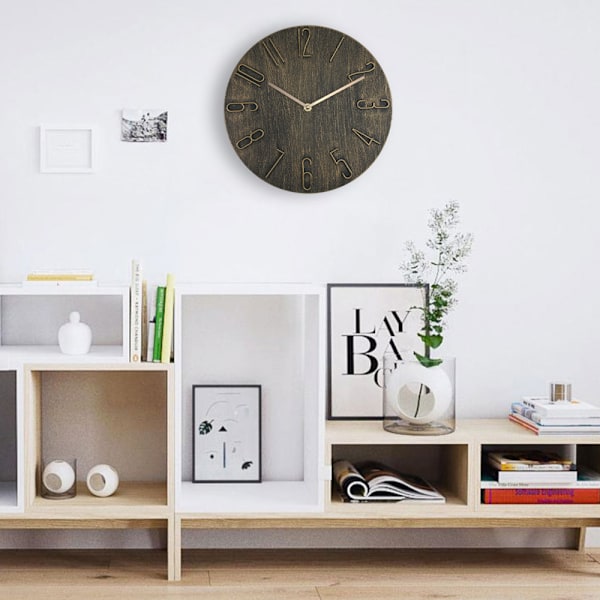 Väggklocka tyst-rund lättläst-modern minimalistisk stil dekorativ klocka*30cm