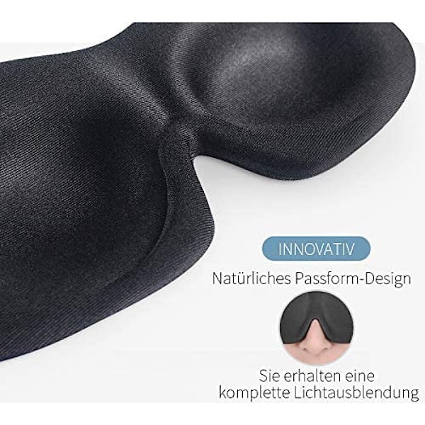 Silent Night Companion, Avancerad förseglingsprocess säkerställer fullständig ljusblockering, Mjuk Lätt Bekväm Sovmask, 15° Vinkel Tunnare Sidor