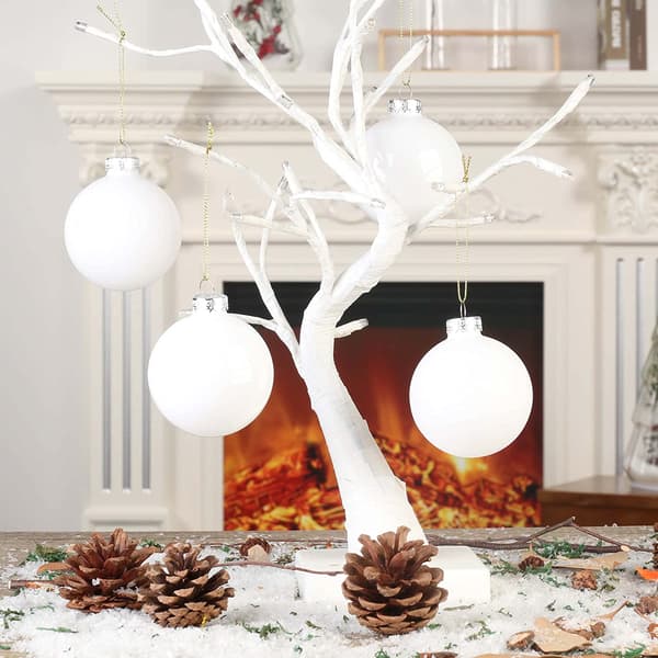 Julekuler til juletreet - Juletrepynt hengende kuler White