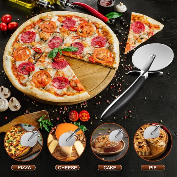 Pizzakutter i rustfritt stål, profesjonell pizzakutter med sklisikker