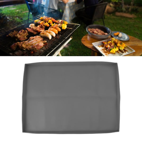 Griddle Mat Silikon Grillskydd Skydda Din Griddle Alla Säsonger BBQ Grillmatta, 22in Grå