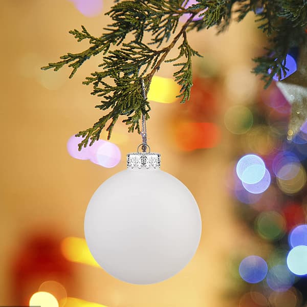 Julekuler til juletreet - Juletrepynt hengende kuler White
