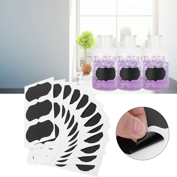Tavleetiketter för Mason Jar-burkar, Återanvändbara Svarta Tavlan-dekaler Vattentäta Etiketter för Burkar, Flaskor, Förvaring, Organisera Ditt Hem & Kök