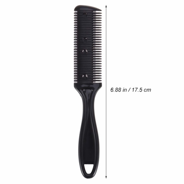 Hårtyndere Kam Sæt af 3 Hårtrimmer Kam Razor med Kam Hår Saks Dobbeltkantede Razor Blade (Sort)
