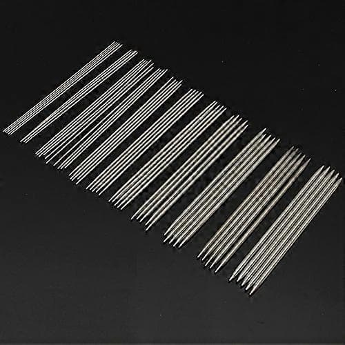 55 stk. 2mm-6.5mm Dobbeltspidsede Strikkepinde i Rustfrit Stål