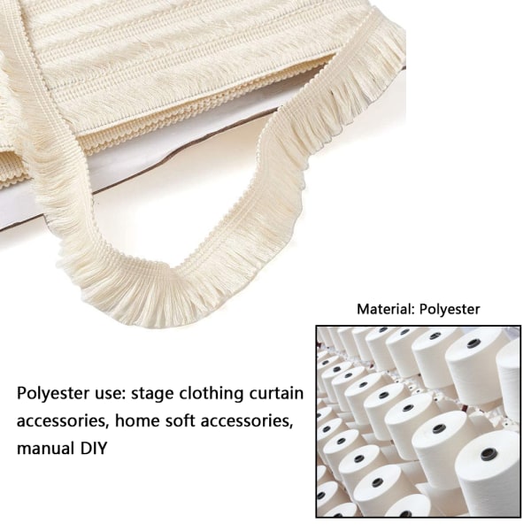 Polyester Frans Tofs Spets Dekoration Frans Fiber Dekoration för Sömnad Q