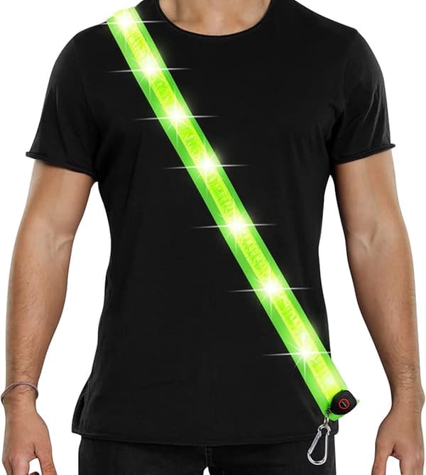 LED Refleks Løpebelte, Oppladbar Refleksbelte, Lumino