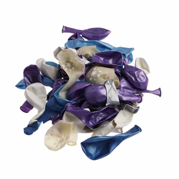 Frysta Ballonger, 12 Tum, Blå, Lila Latexballong med Snöflingeballonger för Flickor, Vinterunderland Födelsedag, Babyshower, Jul Fryst