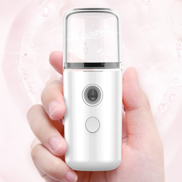 Nano Ansiktsmist Sprayer Lommestørrelse USB Lading Vann Ansiktsfukter for Hydrering, Hvit