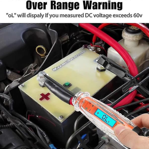 Automotive Test Light 3-60v Dc Digitalt Lystester med Voltmeter, Kraftig Auto Kredsløbstester E