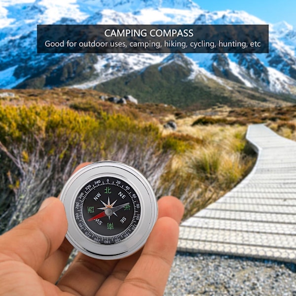 Mini Kompass i Rostfritt Stål Utomhus Navigation Vandring Camping Riktning Guide Utrustning