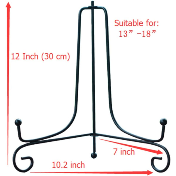 2 Pak Iron Display Stativ, Sort Jern Staffeli Plade Display Foto