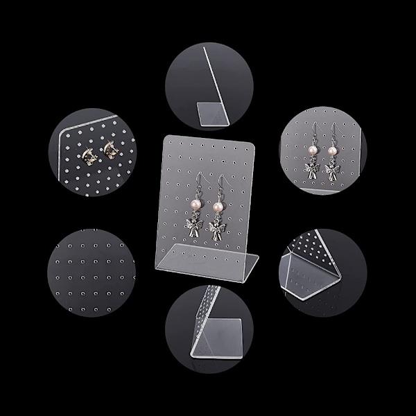 Elegant Örhängesdisplay, Stilren Örhängespresentation Transparent Plexiglas Lutande Baksida Design, Personlig Örhängesorganisatör För Hem Eller Butik (Set