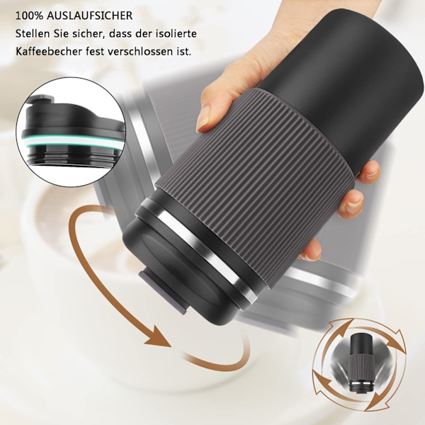 Termisk mugg - Isolerad mugg, kaffemugg att ta med sig 450 ml läcksäker resekopp kaffemugg med lock