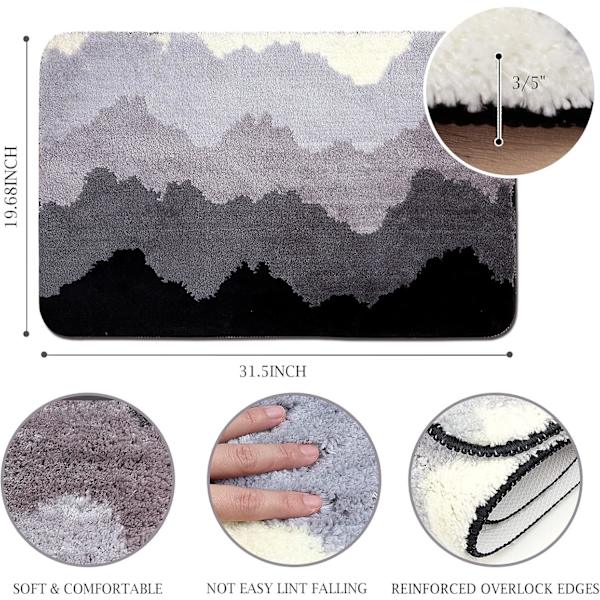Ultra-Plyschiga Ryamattor för Badrum 20\"x32\", Absorberande Mjuk Badrumsmatta Set, Hållbara Extra Mjuka Ryamattor i Mikrofiber