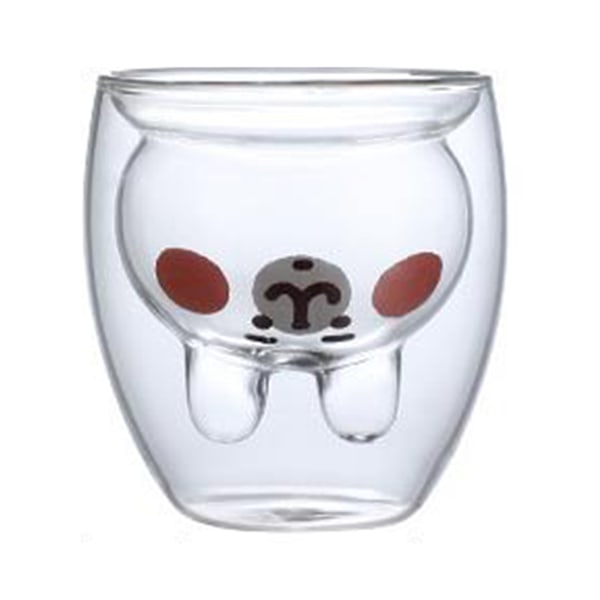 Söt glas dubbelskiktsmugg, transparent isolerad glasmugg, kaffeespressokappuccinotekopp, present heminredning