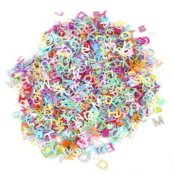 60g/Pose Farverige Sequins Fødselsdag Bryllup Fest Konfetti Negle Dekoration DIY Materiale Tilbehør Brev