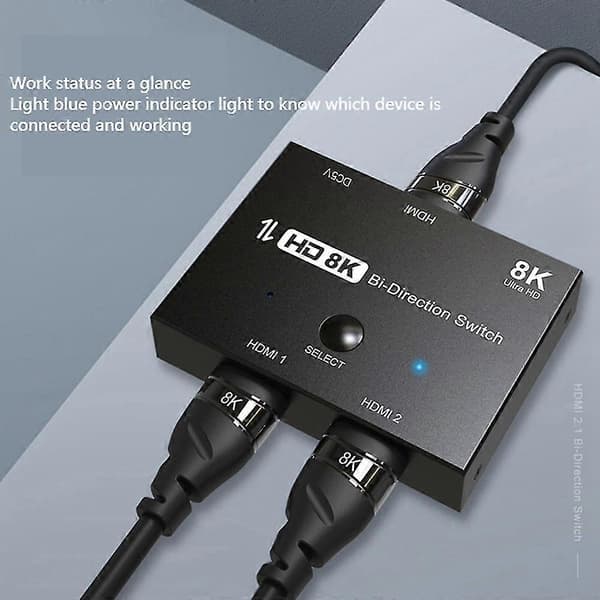 2.1 Splitter, 2x1 2.1 Switch, understøtter 8k@60hz opløsning/dynamisk Hdr, til Ps4/ps5 Projektor Monit