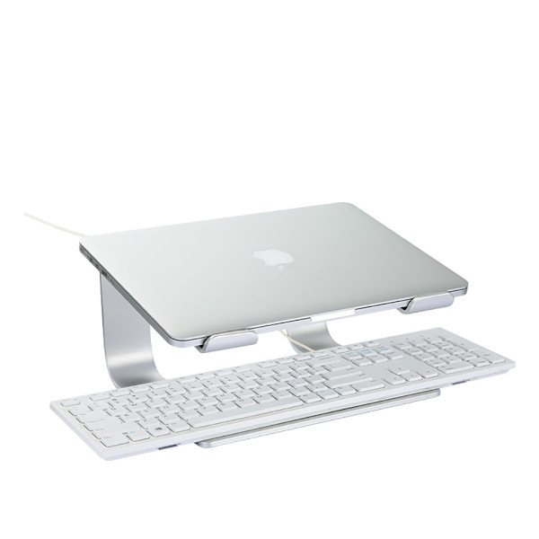 Laptop Stativ - Ergonomisk Laptop Holder til Skrivebord, Notebook Stativ, Kompatibel med de fleste 10-15,6 tommer Laptops, sølv