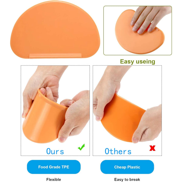 Hållbart Degskrapa Set, Flexibelt och Diskmaskinssäkert, Säkerställer Ren Skål och Minskad Matavfall, Ergonomiskt Designad för Enkelhet