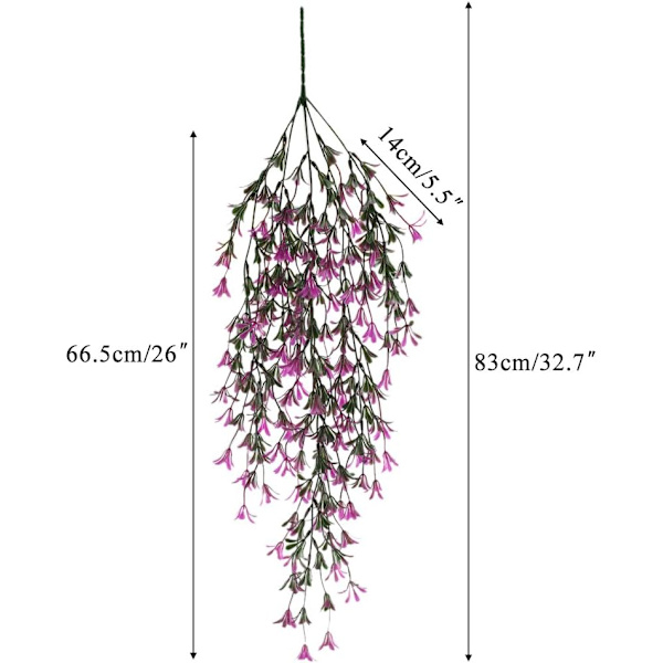 2st Hängande konstgjord växt Konstgjorda blommor Växter Garland Vine för inomhus utomhus hängande plantering Hemma Trädgård Balkong Kontor Balkong Staket