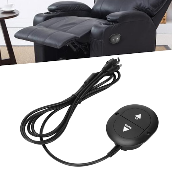 Power Recliner Switch Massage Chair Handle Lifter Electric Chair Control with 2 Buttons 12‑32V