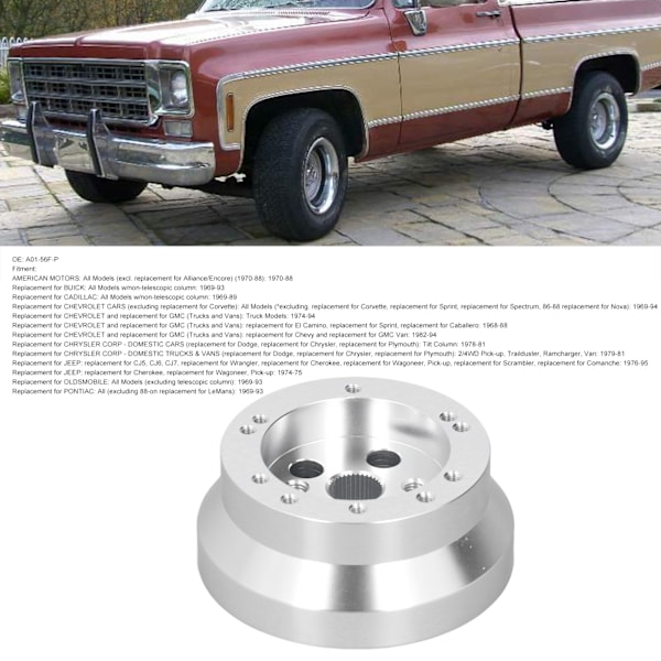 5 6-reikäinen ohjauspyörän lyhyt napa-adapteriliitäntäpohja A0156FP CHEVROLET-malleihin
