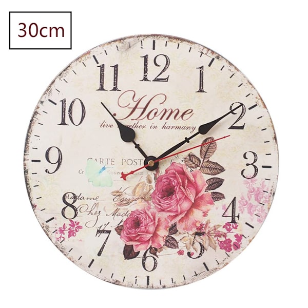 12 tum 30 cm trä tyst vintage väggklocka väggklocka utan