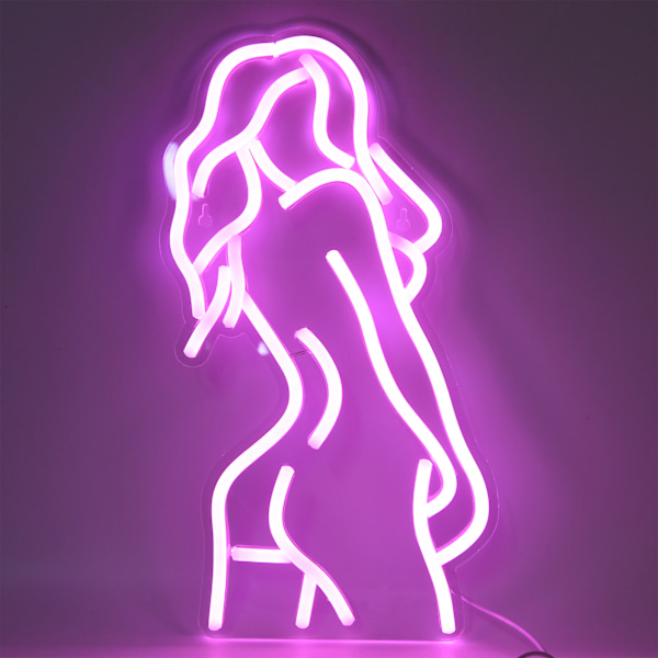 USB LED Neon Skilt Lys Sexy Dame Baggrund Neon Lampe Væghængt Dekoration til Soveværelse Bar Fest Ferie