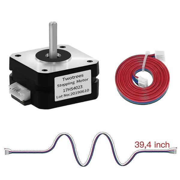 Nema 17 Stepper Motor Bipolar Step Motor Til Ekstruder 3D Printer 4.1v 1a 13 Ncm (18.4oz.in) 4 Ledninger